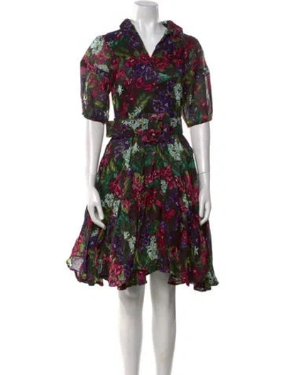 Pre-owned Samantha Sung Floral Print Knee-length Dress W/ Tags In Multi