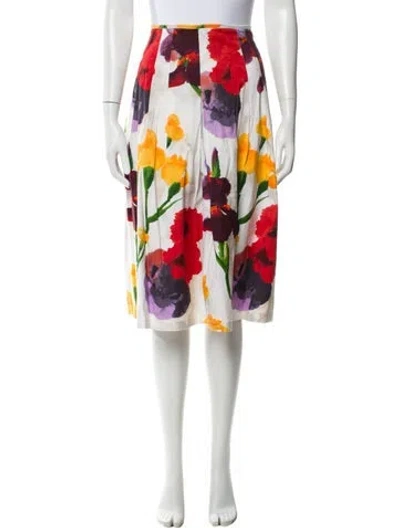Pre-owned Samantha Sung Floral Print Knee-length Skirt