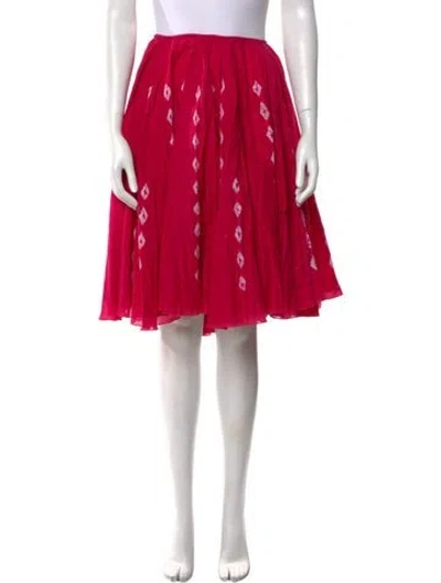 Pre-owned Samantha Sung Floral Print Knee-length Skirt In Pink