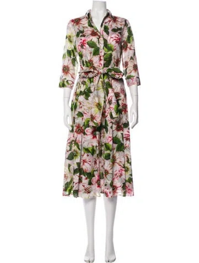 Pre-owned Samantha Sung Floral Print Long Dress In Multi