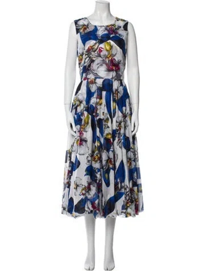Pre-owned Samantha Sung Floral Print Long Dress In Multi