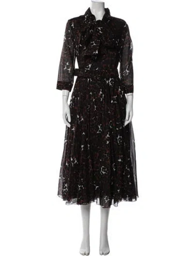 Pre-owned Samantha Sung Floral Print Long Dress In Multi