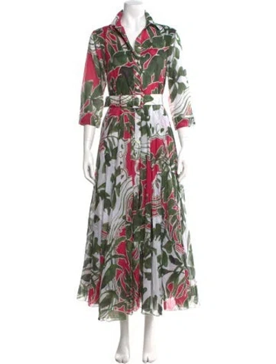 Pre-owned Samantha Sung Floral Print Long Dress In Multi