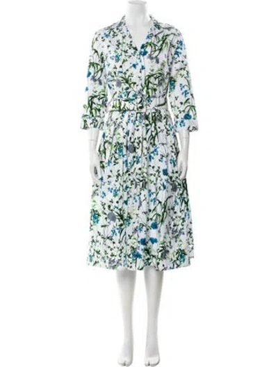 Pre-owned Samantha Sung Floral Print Long Dress In Multi