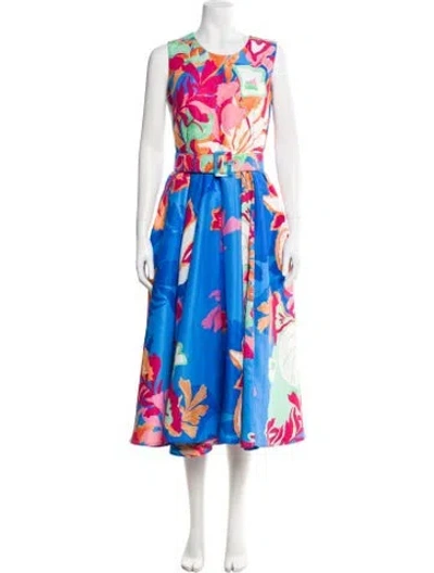Pre-owned Samantha Sung Floral Print Long Dress In Multi