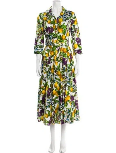 Pre-owned Samantha Sung Floral Print Long Dress In Multi