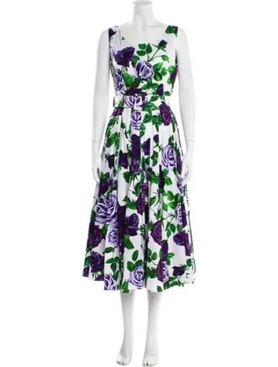 Pre-owned Samantha Sung Floral Print Long Dress In Multi