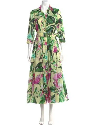 Pre-owned Samantha Sung Floral Print Long Dress In Multi