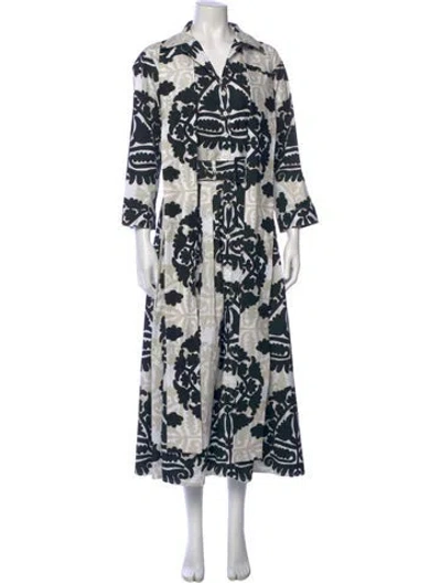 Pre-owned Samantha Sung Floral Print Long Dress In Neutral