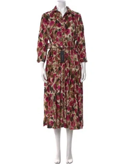 Pre-owned Samantha Sung Floral Print Long Dress W/ Tags In Multi