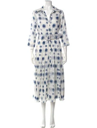 Pre-owned Samantha Sung Floral Print Long Dress W/ Tags In Neutral