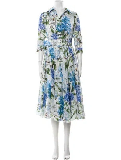 Pre-owned Samantha Sung Floral Print Midi Length Dress In Multi