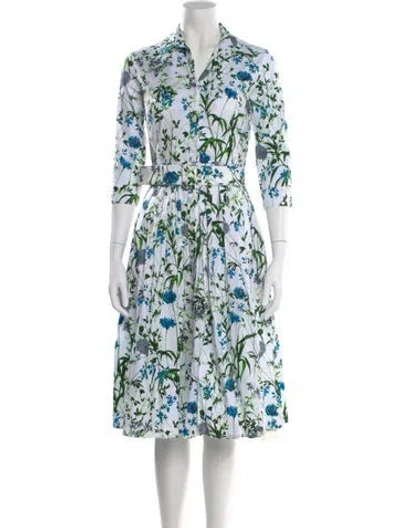 Pre-owned Samantha Sung Floral Print Midi Length Dress In Multi
