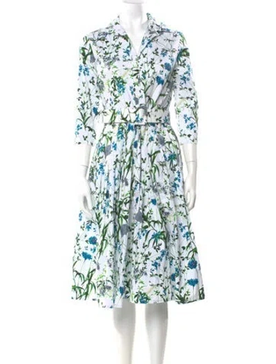 Pre-owned Samantha Sung Floral Print Midi Length Dress In Multi