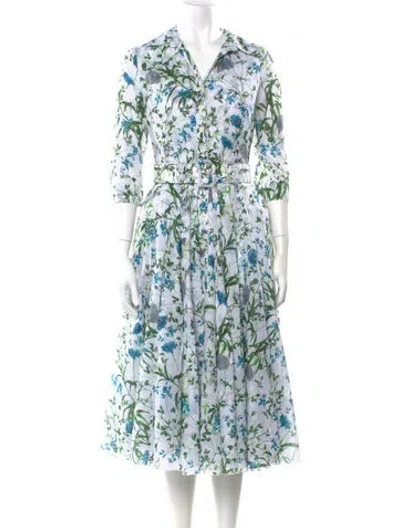 Pre-owned Samantha Sung Floral Print Midi Length Dress In Multi