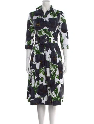 Pre-owned Samantha Sung Floral Print Midi Length Dress In Multi