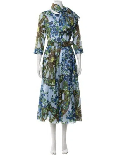 Pre-owned Samantha Sung Floral Print Midi Length Dress In Multi