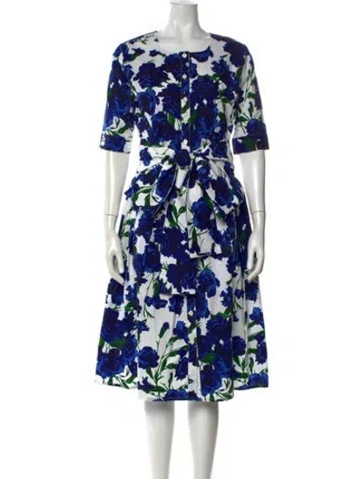 Pre-owned Samantha Sung Floral Print Midi Length Dress In Multi
