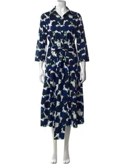 Pre-owned Samantha Sung Floral Print Midi Length Dress In Multi