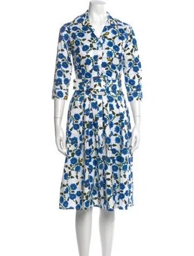 Pre-owned Samantha Sung Floral Print Midi Length Dress W/ Tags In Multi
