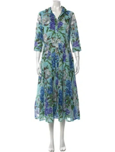 Pre-owned Samantha Sung Floral Print Midi Length Dress W/ Tags In Multi