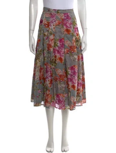 Pre-owned Samantha Sung Floral Print Midi Length Skirt In Multi
