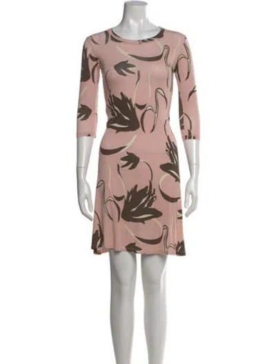 Pre-owned Samantha Sung Floral Print Mini Dress In Pink