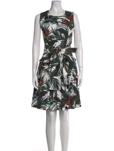 Pre-owned Samantha Sung Floral Print Mini Dress W/ Tags In Brown