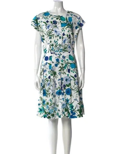 Pre-owned Samantha Sung Floral Print Mini Dress In White