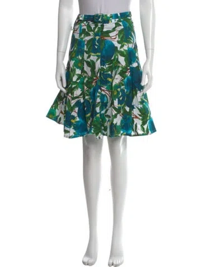Pre-owned Samantha Sung Floral Print Mini Skirt In Blue