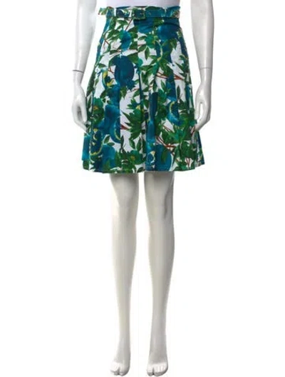 Pre-owned Samantha Sung Floral Print Mini Skirt In Blue