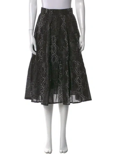 Pre-owned Samantha Sung Lace Pattern Midi Length Skirt In Black
