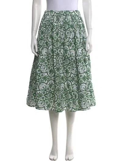 Pre-owned Samantha Sung Lace Pattern Midi Length Skirt W/ Tags In Green