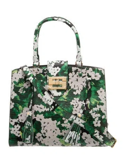 Pre-owned Samantha Sung Leather Evening Bag In Green