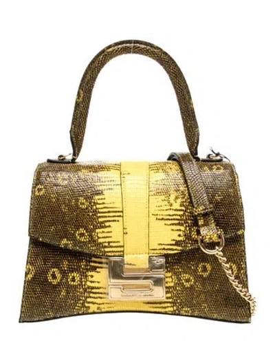 Pre-owned Samantha Sung Leather Shoulder Bag W/ Tags In Yellow