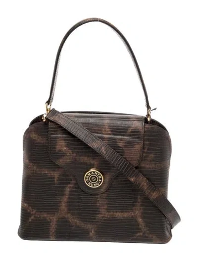 Pre-owned Samantha Sung Leather Top Handle Bag In Brown