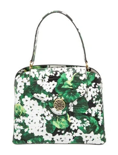 Pre-owned Samantha Sung Leather Top Handle Bag In Green