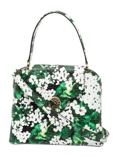 Pre-owned Samantha Sung Leather Top Handle Bag In Green