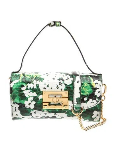 Pre-owned Samantha Sung Leather Top Handle Bag In Green