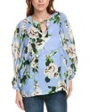 Samantha Sung Linen Blouse In Blue