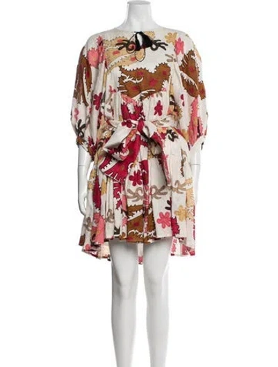 Pre-owned Samantha Sung Linen Mini Dress In Pink