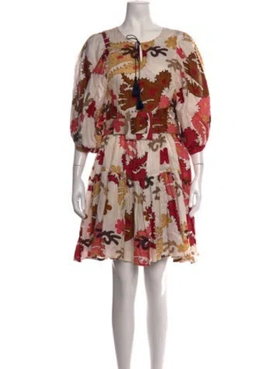 Pre-owned Samantha Sung Linen Mini Dress In Pink