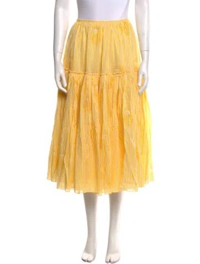 Pre-owned Samantha Sung Midi Length Skirt W/ Tags In Yellow