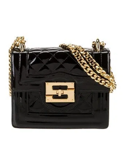 Pre-owned Samantha Sung Patent Leather Crossbody Bag In Black