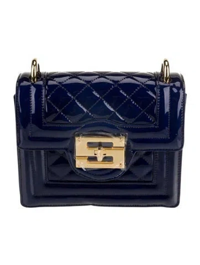 Pre-owned Samantha Sung Patent Leather Crossbody Bag In Blue
