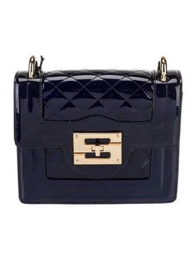 Pre-owned Samantha Sung Patent Leather Crossbody Bag In Blue