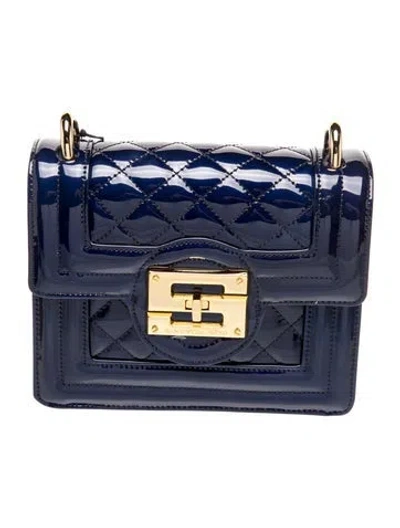 Pre-owned Samantha Sung Patent Leather Crossbody Bag In Blue