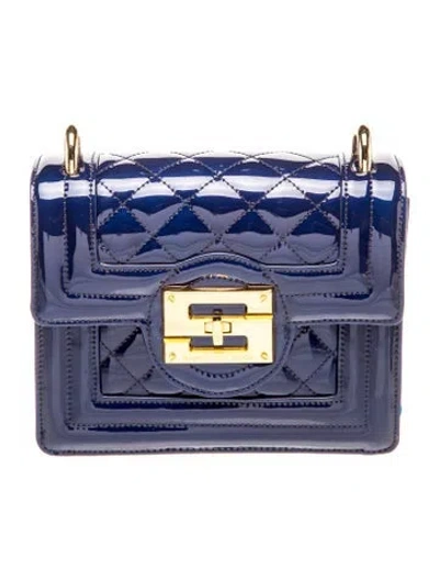 Pre-owned Samantha Sung Patent Leather Crossbody Bag In Blue