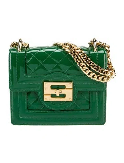 Pre-owned Samantha Sung Patent Leather Crossbody Bag In Green