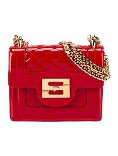 Pre-owned Samantha Sung Patent Leather Crossbody Bag In Red